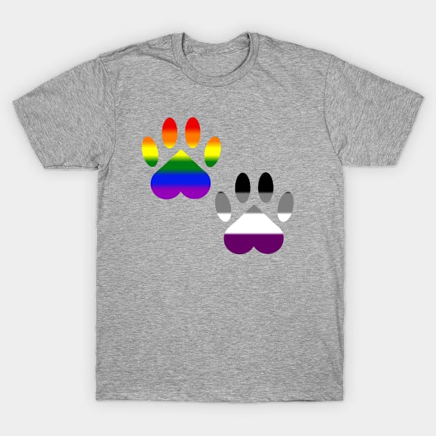 Gay Ace Pride Paw T-Shirt by shaneisadragon